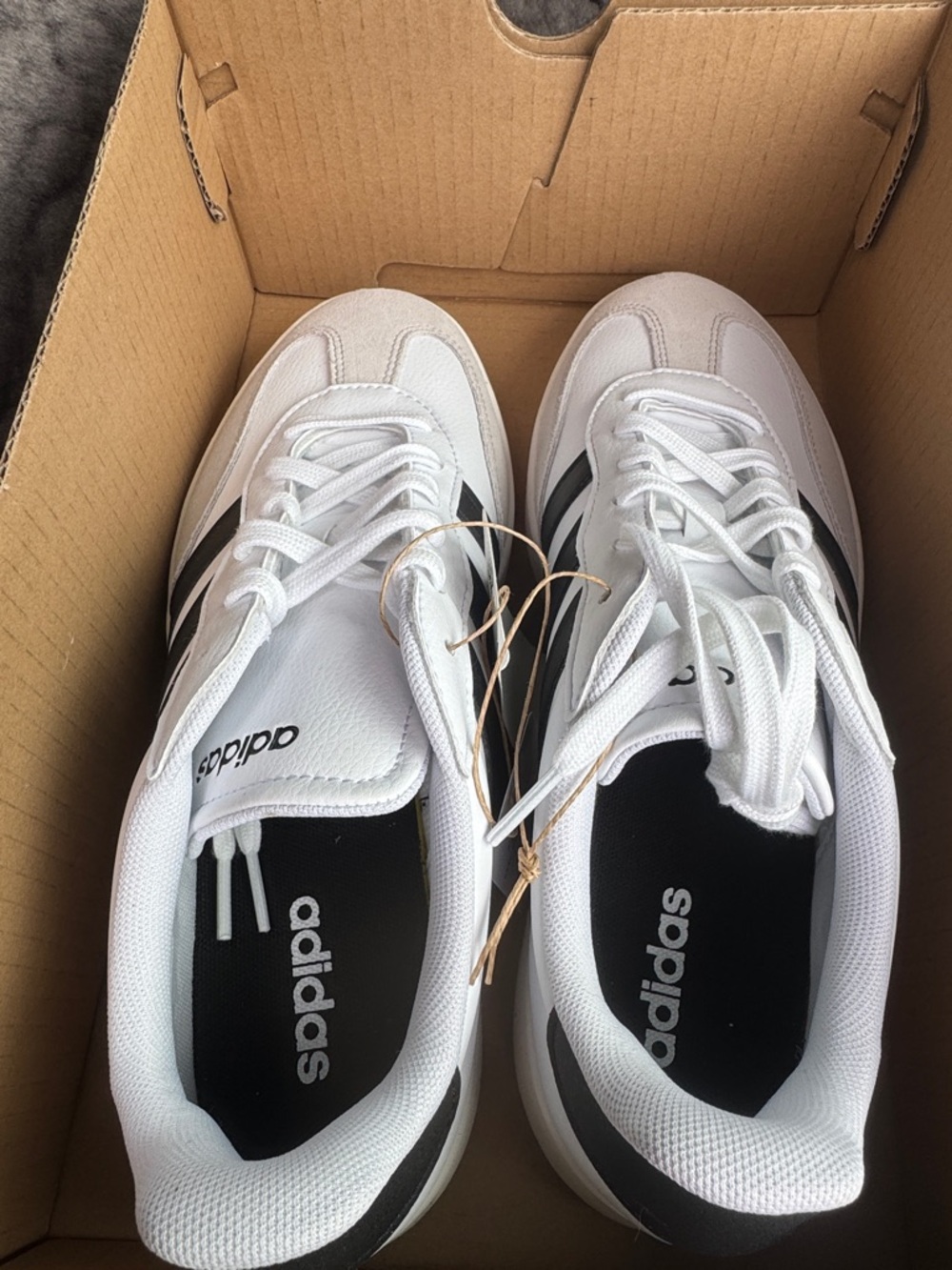 adidas White and Black Low-Top Running Sneakers